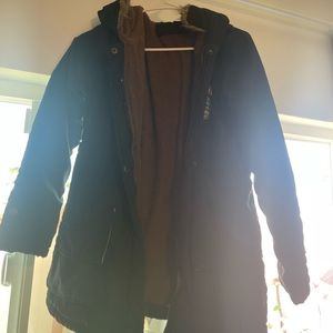 Contrast lined hood parka